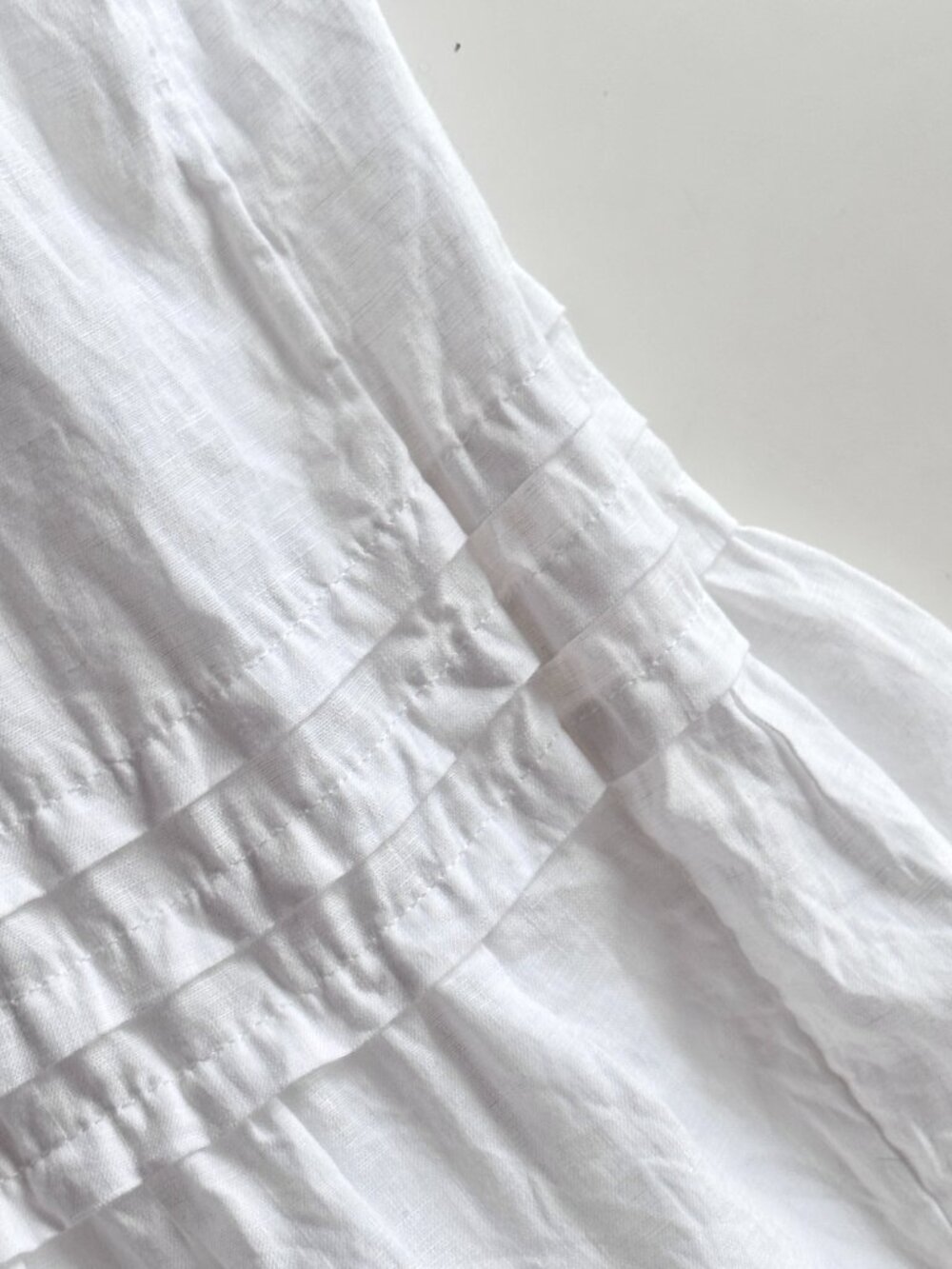 QUINCE White 100% European Linen Tiered A-Line Maxi Dress, Size L - Picture 11 of 14
